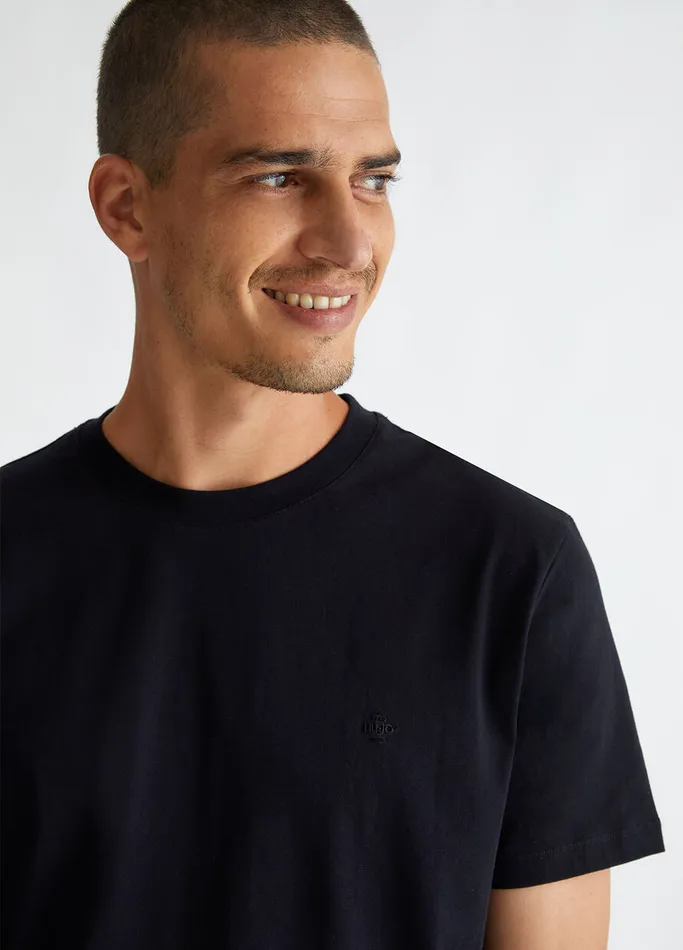 Men Liujo Polo Shirts and TShirts Regular Fit TShirt Black
