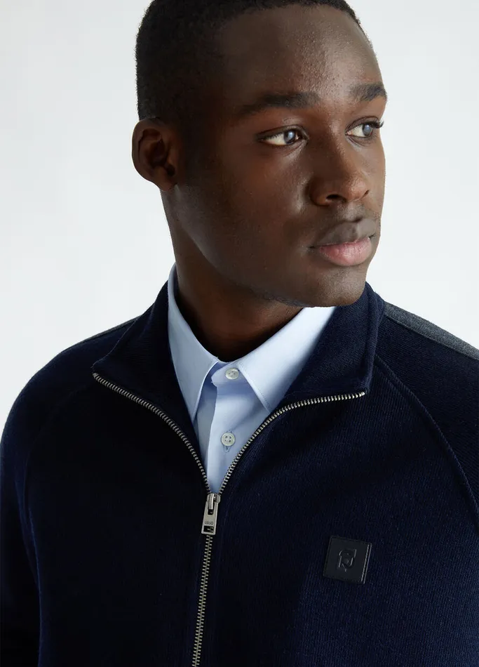 Men Liujo Sweaters Sweatshirt With Zip Dark Blue