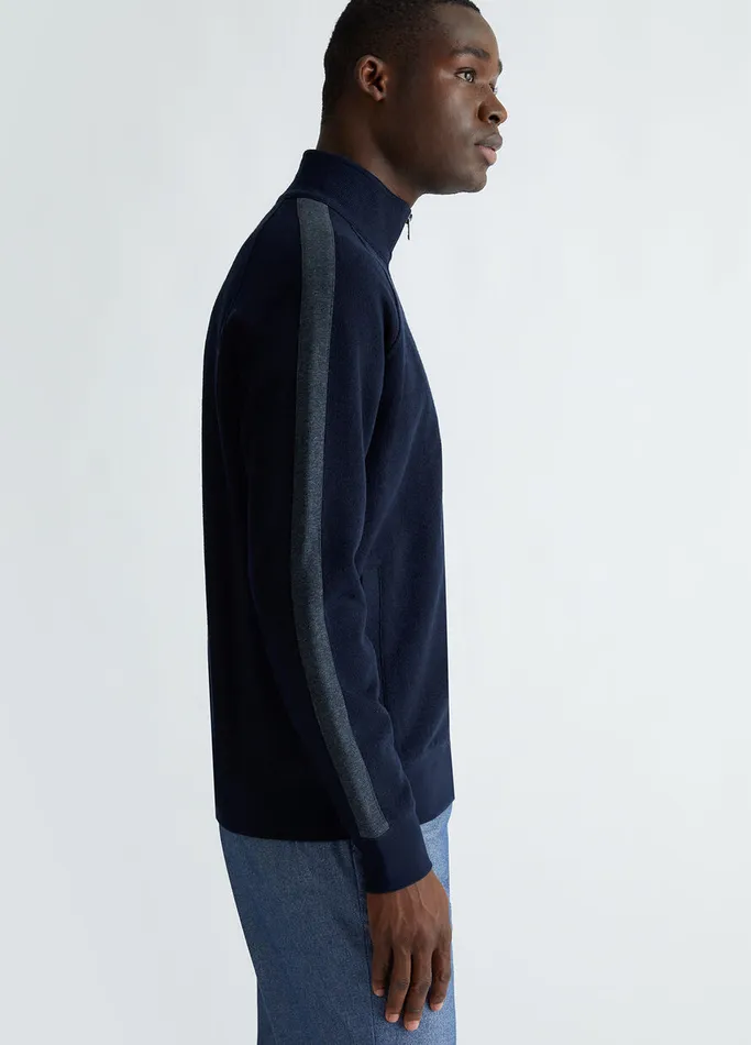 Men Liujo Sweaters Sweatshirt With Zip Dark Blue