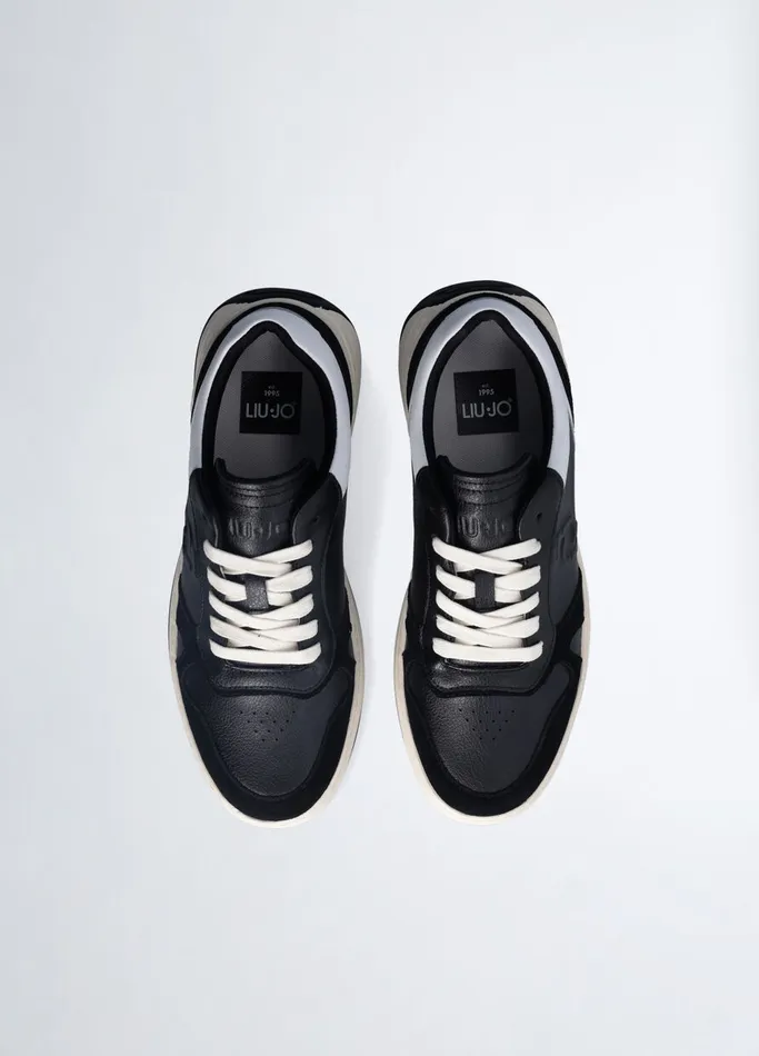 Men Liujo Trainers Leather Sneakers Black