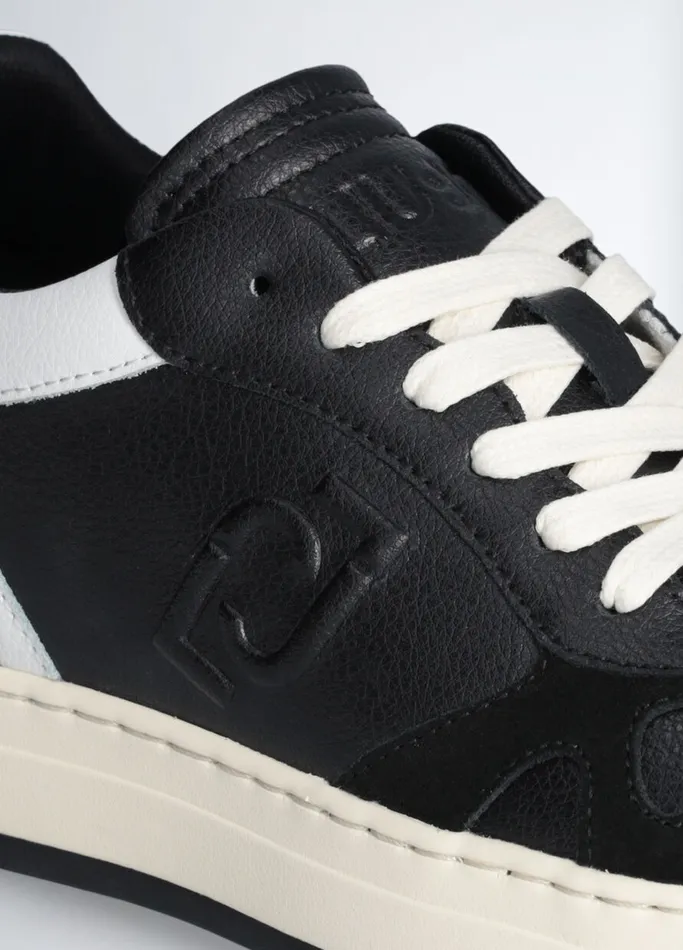 Men Liujo Trainers Leather Sneakers Black