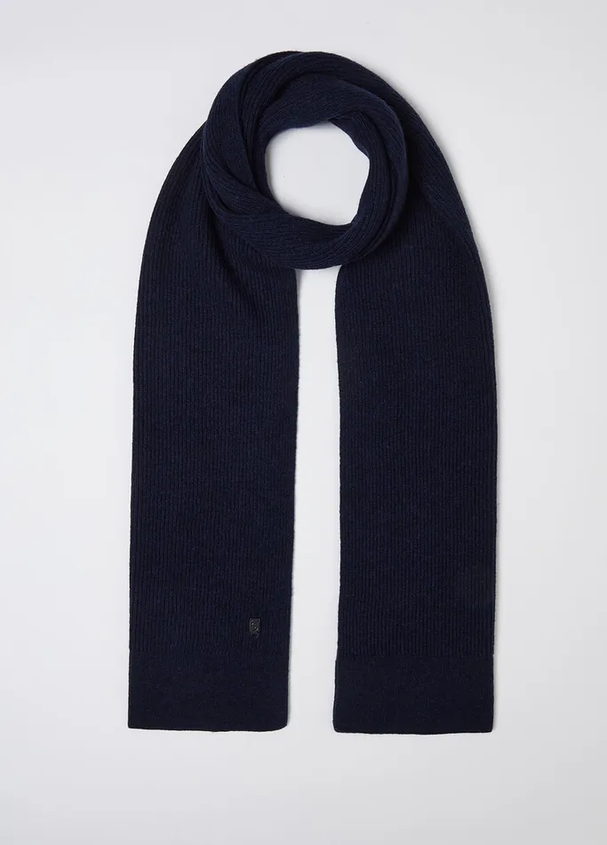 Men Liujo Wool Scarf Dark Blue