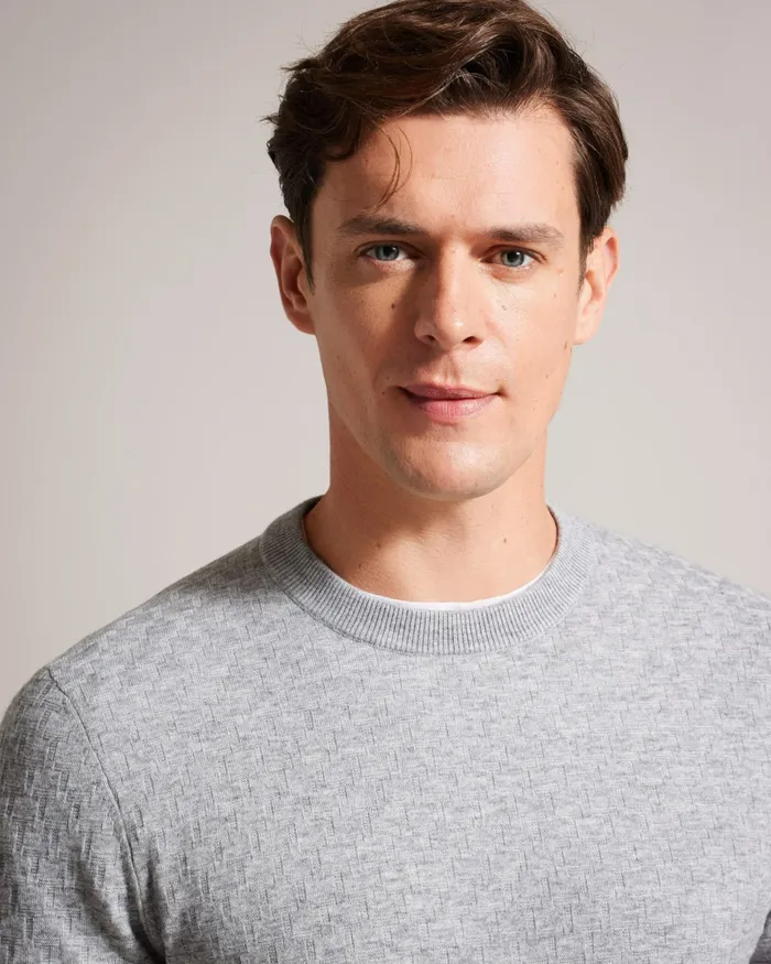 Men LOUNG 8211 Long Sleeve T Knit Jumper Greymarl Ted Baker Jumpers and Knitwear Men LOUNG 8211 Long Sleeve T Knit Jumper Greymarl Ted Baker Jumpers and Knitwear