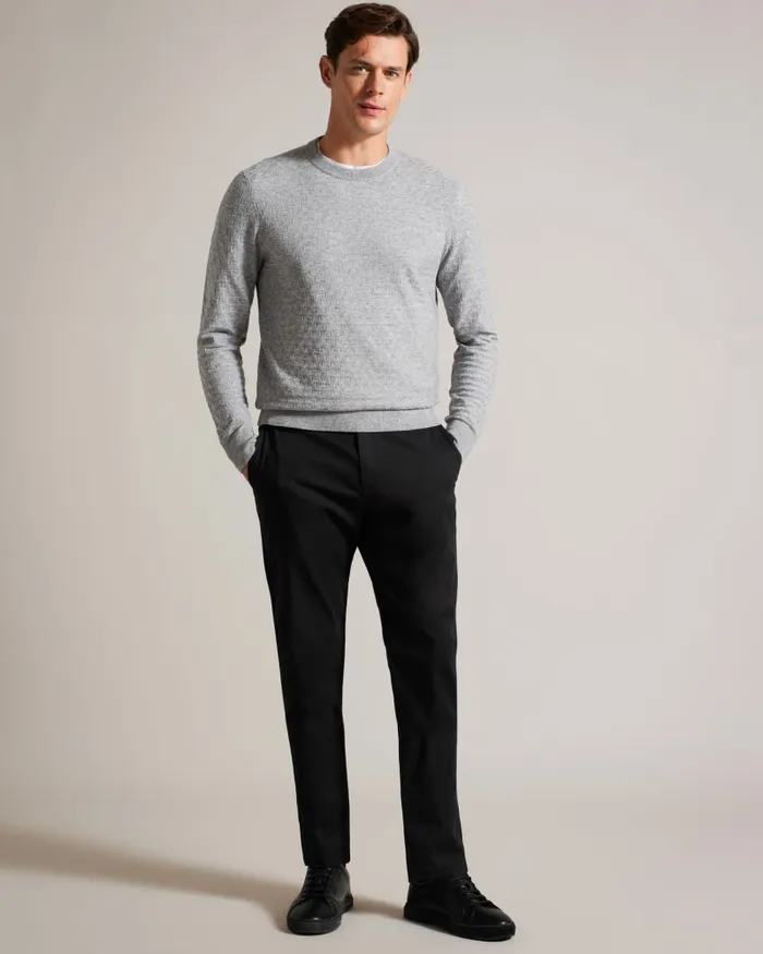 Men LOUNG 8211 Long Sleeve T Knit Jumper Greymarl Ted Baker Jumpers and Knitwear Men LOUNG 8211 Long Sleeve T Knit Jumper Greymarl Ted Baker Jumpers and Knitwear