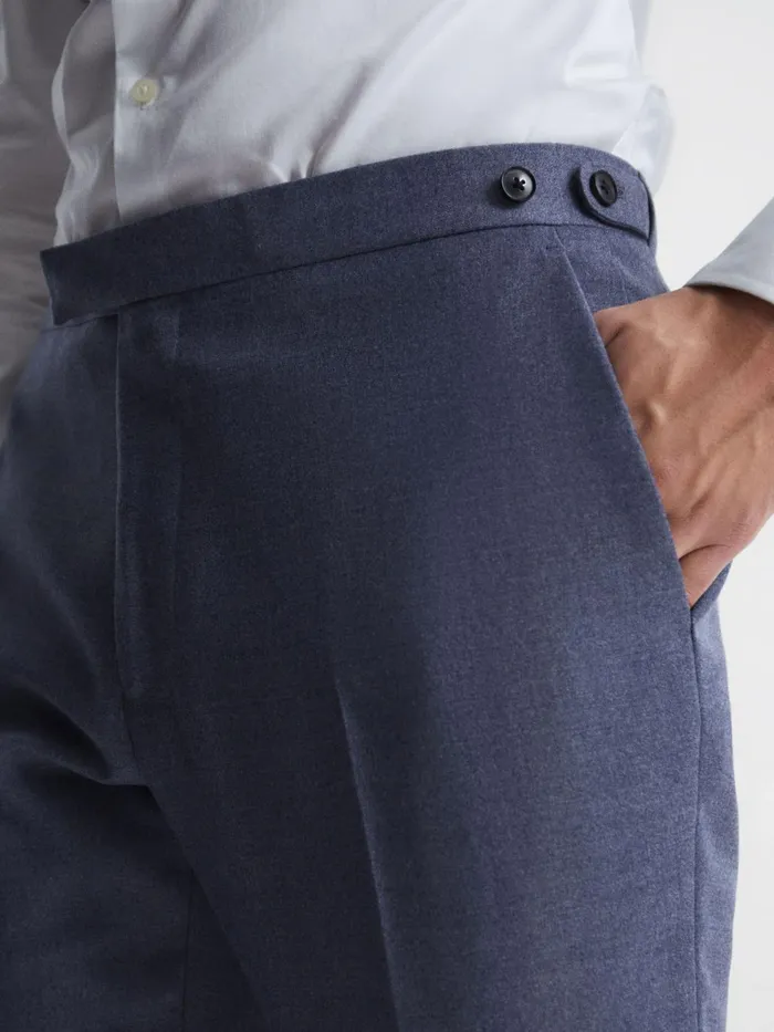 Men Marquee Slim Fit Wool Blend Mixer Trousers Airforce Blue Reiss Suits and Tailoring