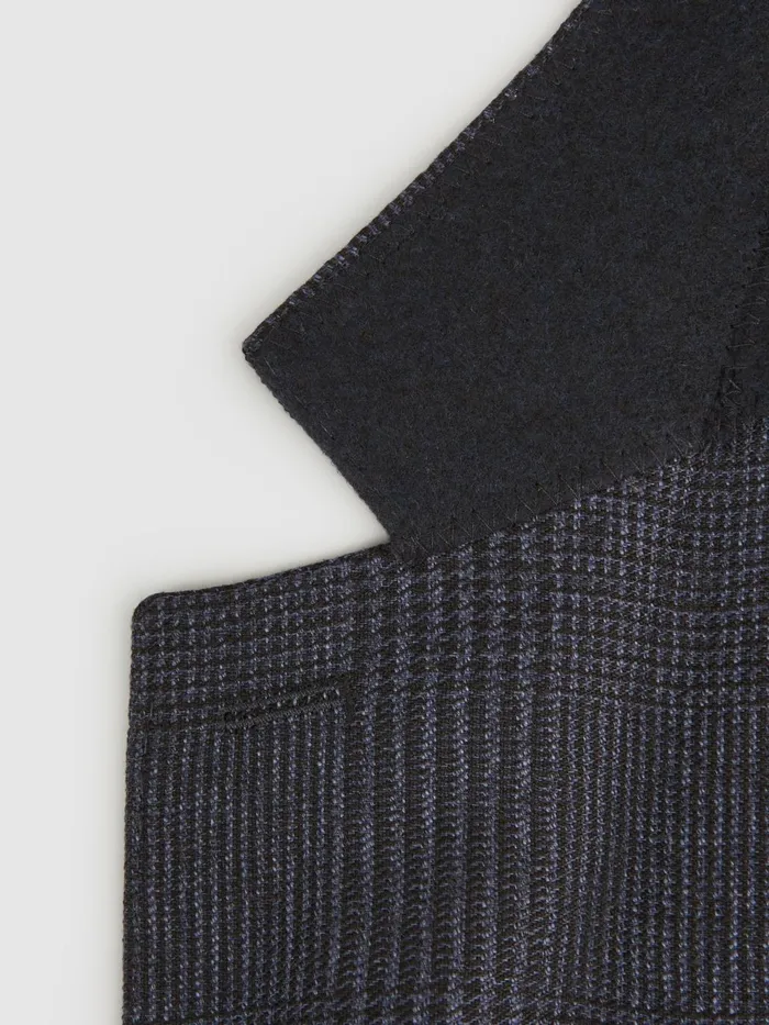 Men Matinee Single Breasted Prince Of Wales Check Blazer Grey Reiss Suits and Tailoring