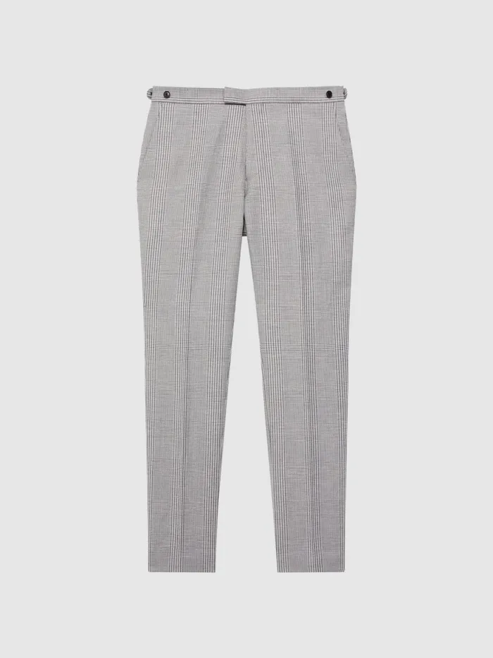 Men Matinee Wool Linen Blend Slim Fit Trousers Grey Reiss Trousers
