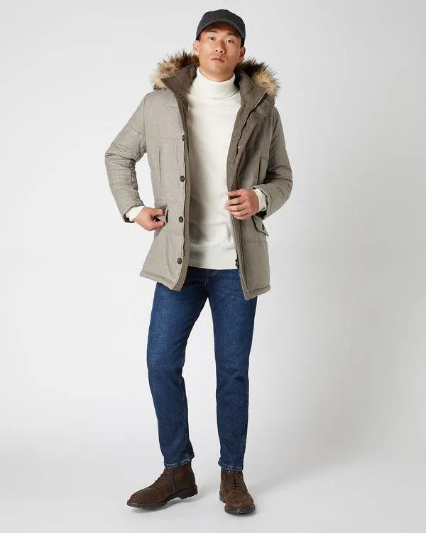 Men Men039s Fur Trim Woven CoatIn Mid Grey Mid Grey NPeal Coats and Jackets