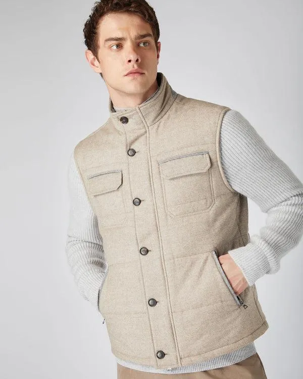 Men Men039s Rib Sleeve Woven JacketIn Light Brown Light Brown NPeal Coats and Jackets