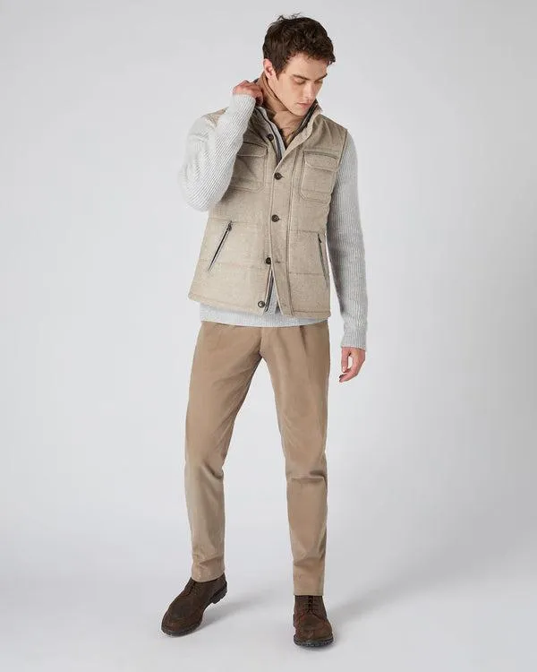Men Men039s Rib Sleeve Woven JacketIn Light Brown Light Brown NPeal Coats and Jackets
