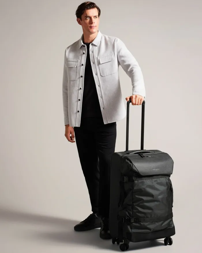 Men NORMNN 8211 Nomad Medium Four Wheel Suitcase Charcoal Ted Baker Suitcases and Travel Bags