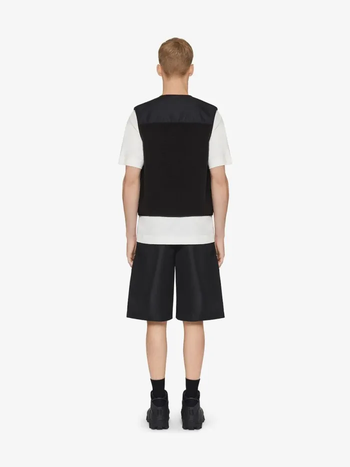 Men Outerwear and Blousons Givenchy Waistcoat In Mixed Fabrics Black