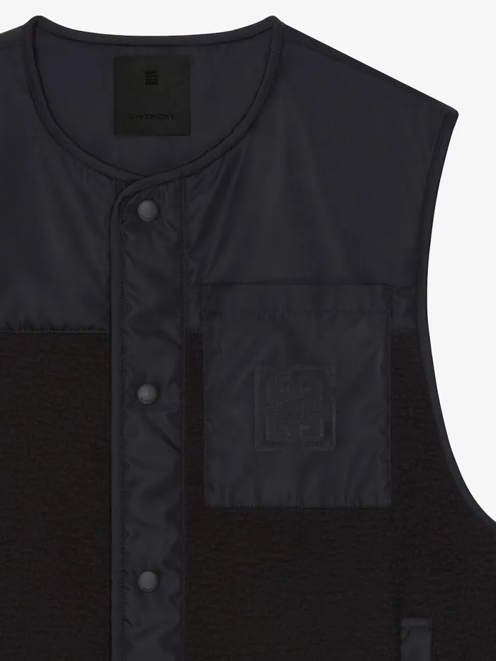 Men Outerwear and Blousons Givenchy Waistcoat In Mixed Fabrics Black