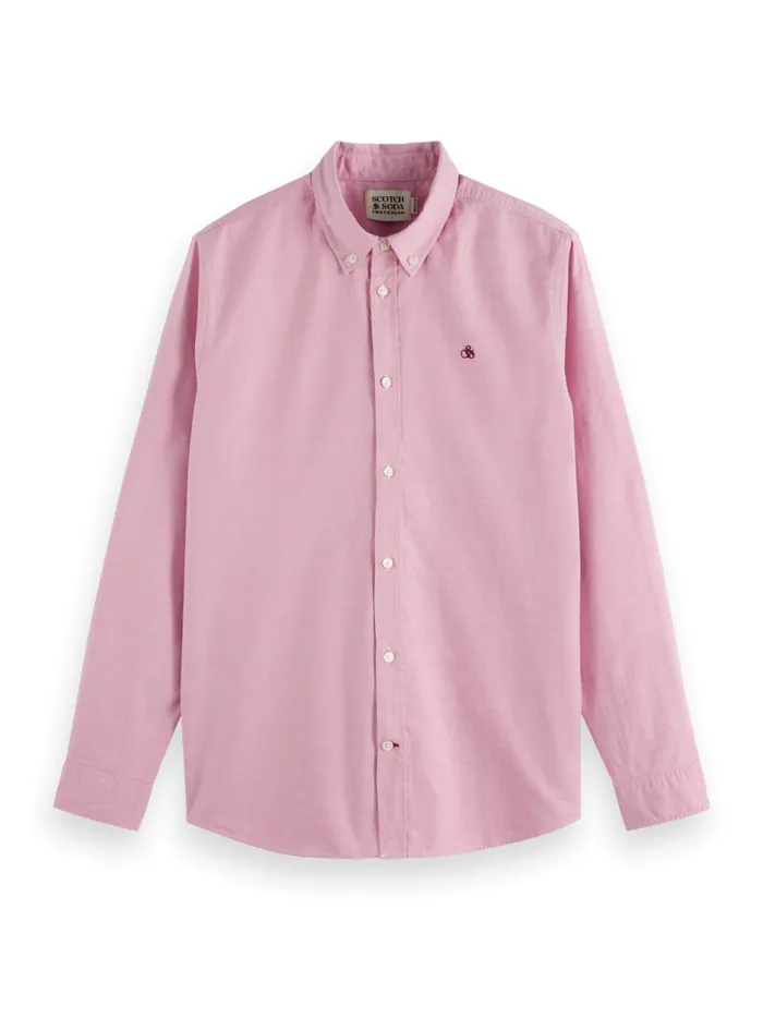 Men OXFORD SOLID Rich Mahogany Scotch and Soda Shirts
