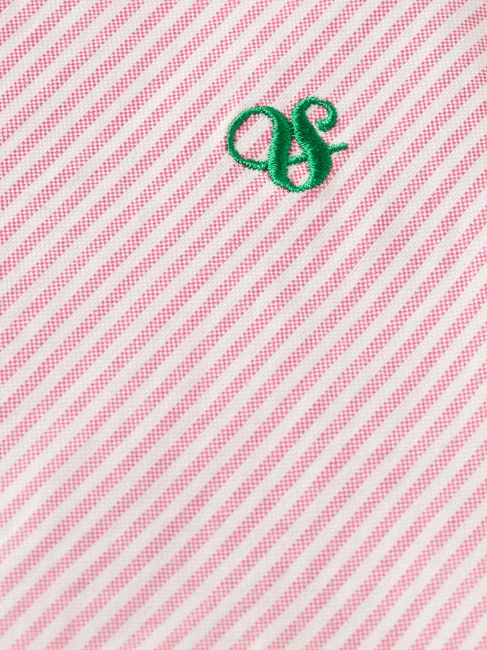 Men Oxford Stripe Tropical Pink White Stripe Scotch and Soda Shirts
