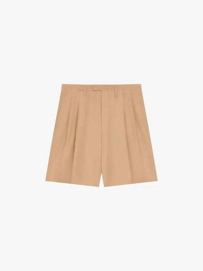 Men Pants and Shorts Givenchy Bermuda Shorts In Linen Tan