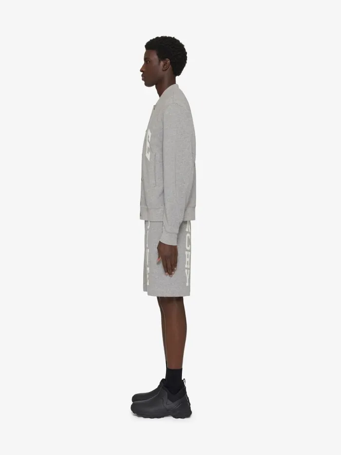 Men Pants and Shorts Givenchy GIVENCHY College Bermuda Shorts In Fleece Light Grey Melange