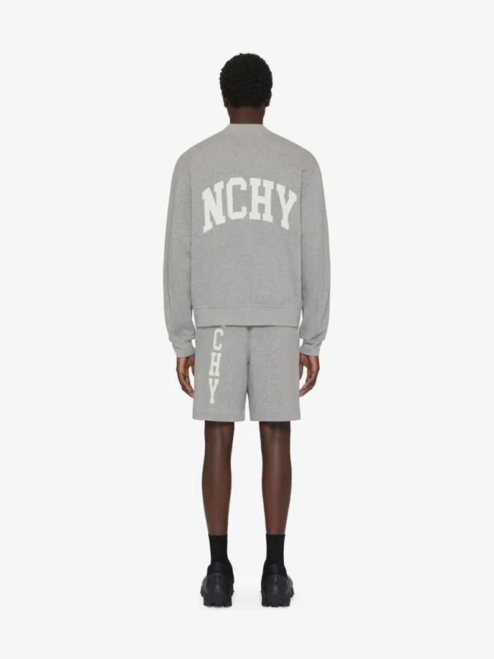 Men Pants and Shorts Givenchy GIVENCHY College Bermuda Shorts In Fleece Light Grey Melange