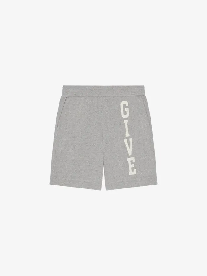 Men Pants and Shorts Givenchy GIVENCHY College Bermuda Shorts In Fleece Light Grey Melange