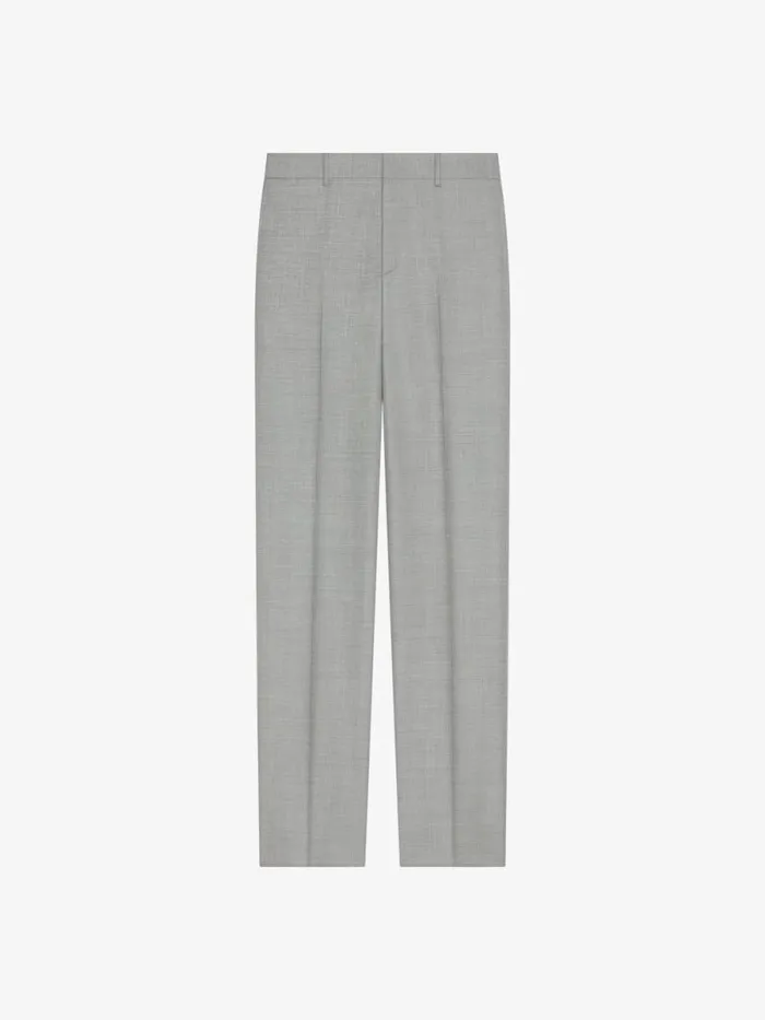 Men Pants and Shorts Givenchy Tailored Pants In Wool Greywhite