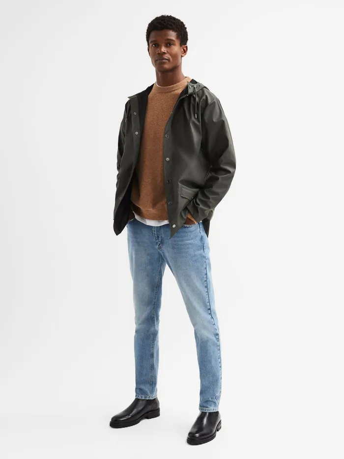 Men Rains Hooded Raincoat Jacket Black Reiss Coats and Jackets