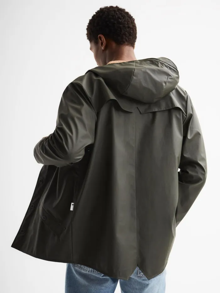 Men Rains Hooded Raincoat Jacket Black Reiss Coats and Jackets
