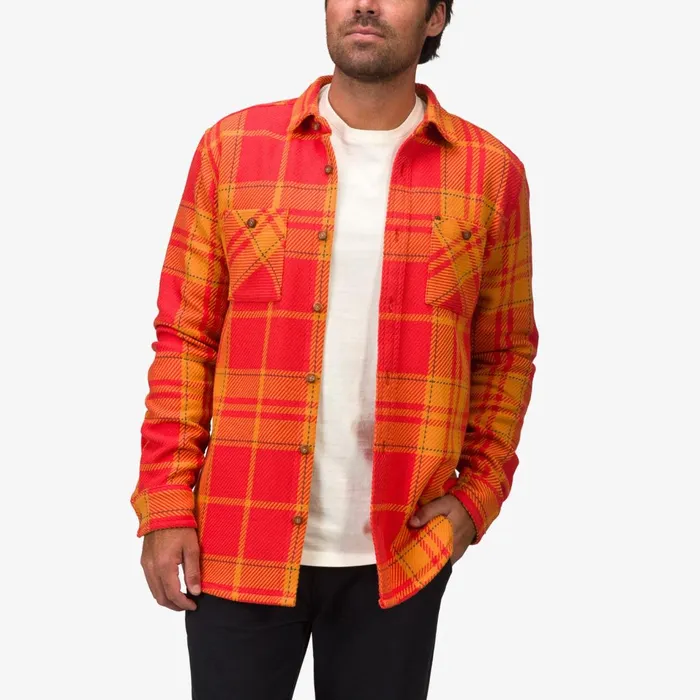 Men Reef Outerwear Orson Long Sleeve Woven Shirt Chili