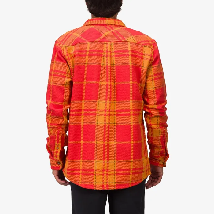 Men Reef Outerwear Orson Long Sleeve Woven Shirt Chili Men Reef Outerwear Orson Long Sleeve Woven Shirt Chili