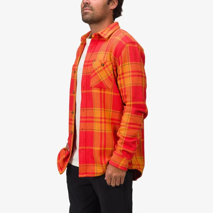 Men Reef Outerwear Orson Long Sleeve Woven Shirt Chili Men Reef Outerwear Orson Long Sleeve Woven Shirt Chili