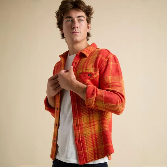 Men Reef Outerwear Orson Long Sleeve Woven Shirt Chili Men Reef Outerwear Orson Long Sleeve Woven Shirt Chili