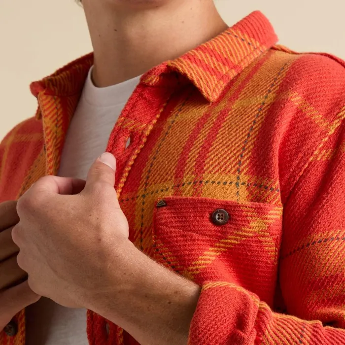 Men Reef Outerwear Orson Long Sleeve Woven Shirt Chili Men Reef Outerwear Orson Long Sleeve Woven Shirt Chili