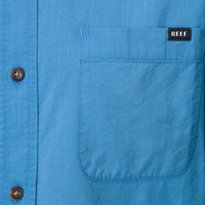 Men Reef TShirts and Shirts Collins Short Sleeve Shirt Parisian Blue