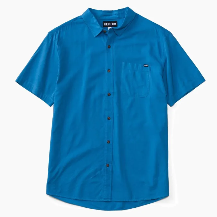 Men Reef TShirts and Shirts Collins Short Sleeve Shirt Parisian Blue