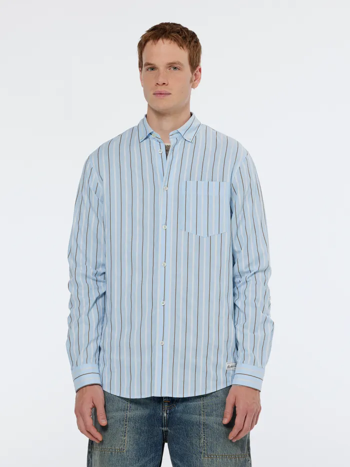 Men Regular Fit Dobby Stripe Shirt Pitch Green Pinstripe Scotch and Soda Shirts Men Regular Fit Dobby Stripe Shirt Pitch Green Pinstripe Scotch and Soda Shirts