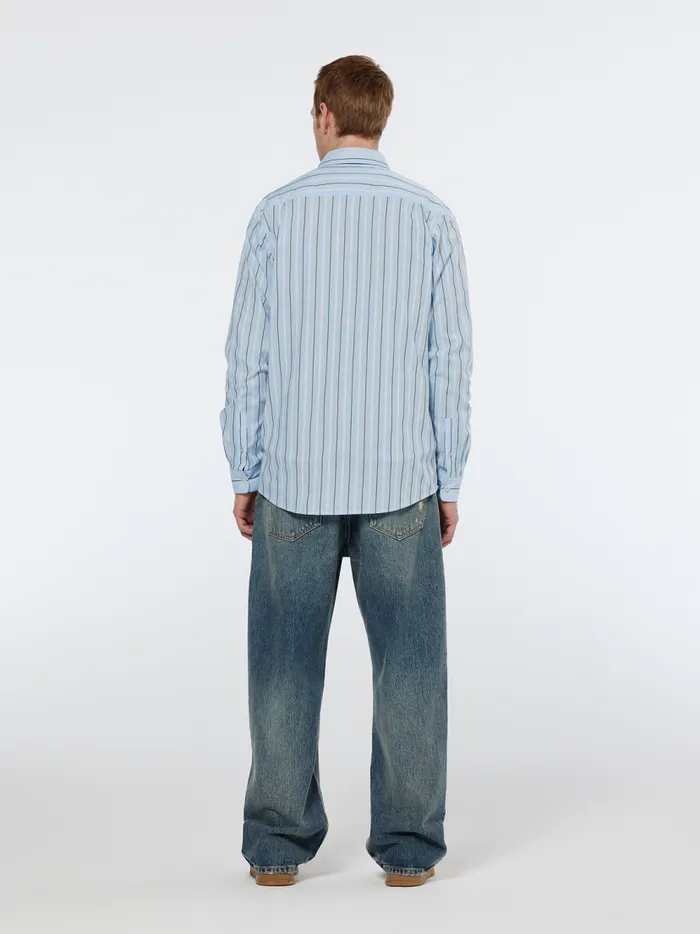 Men Regular Fit Dobby Stripe Shirt Pitch Green Pinstripe Scotch and Soda Shirts Men Regular Fit Dobby Stripe Shirt Pitch Green Pinstripe Scotch and Soda Shirts