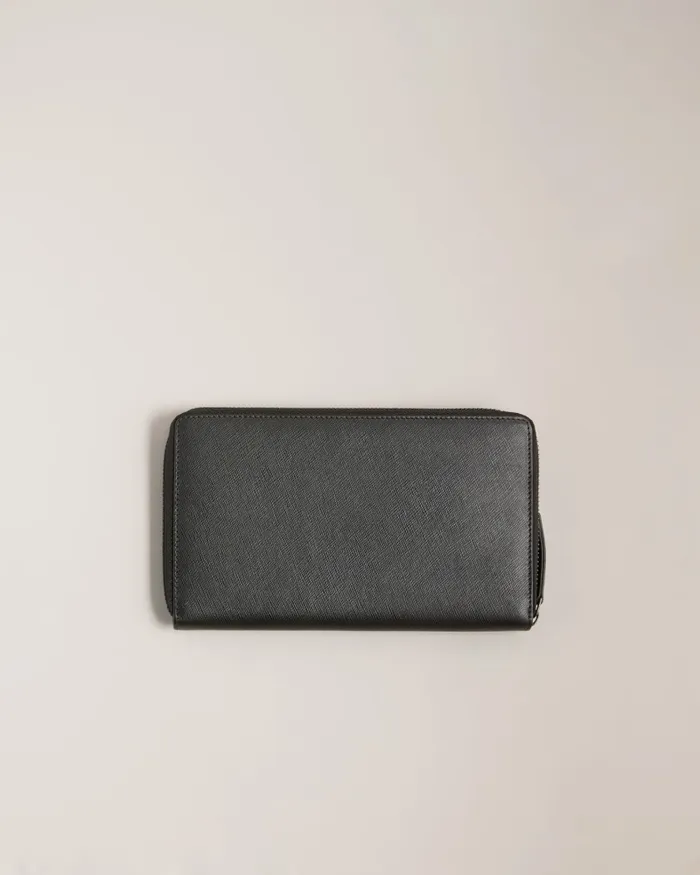Men SAMUELS 8211 Saffiano Leather Ziparound Wallet Black Ted Baker Wallets and Cardholders Men SAMUELS 8211 Saffiano Leather Ziparound Wallet Black Ted Baker Wallets and Cardholders