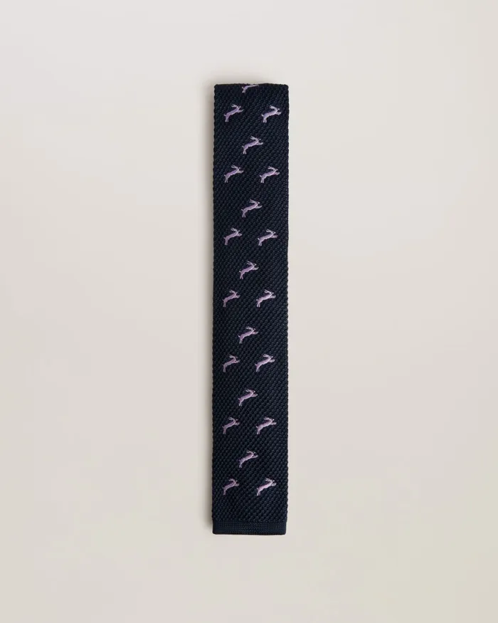 Men SANFRED 8211 Embroidered Flat Edge Knit Tie Navy Ted Baker Ties and Bowties Men SANFRED 8211 Embroidered Flat Edge Knit Tie Navy Ted Baker Ties and Bowties