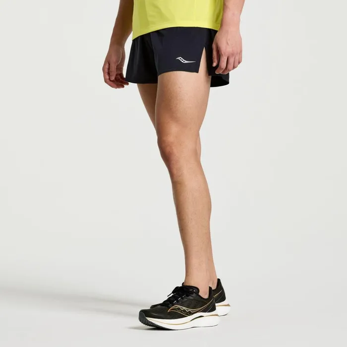 Men Saucony Bottoms Outpace 25034 Split Short Black