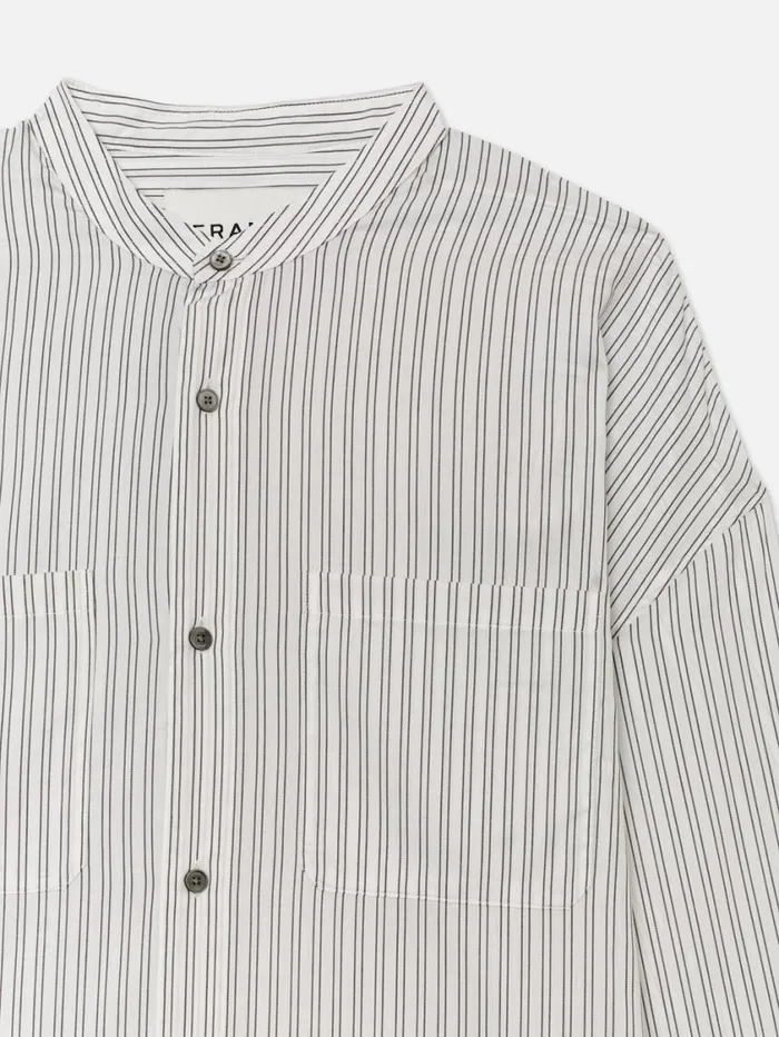 Men Shirts FRAME Relaxed Striped Shirt 8212 Black White Stripe