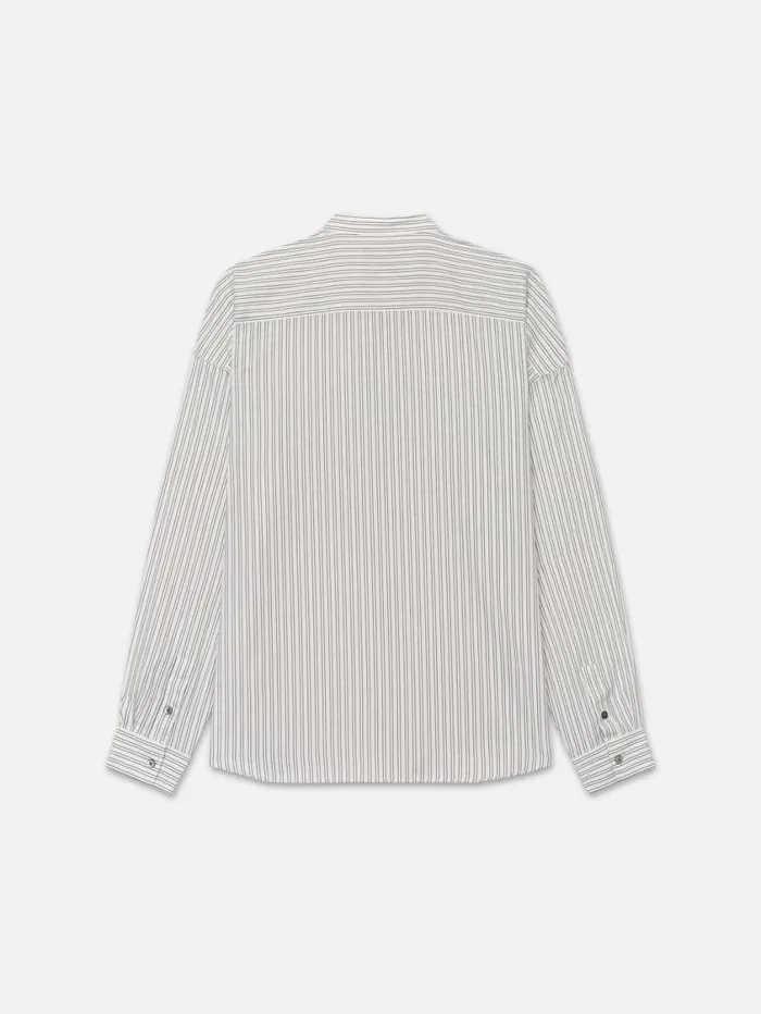 Men Shirts FRAME Relaxed Striped Shirt 8212 Black White Stripe