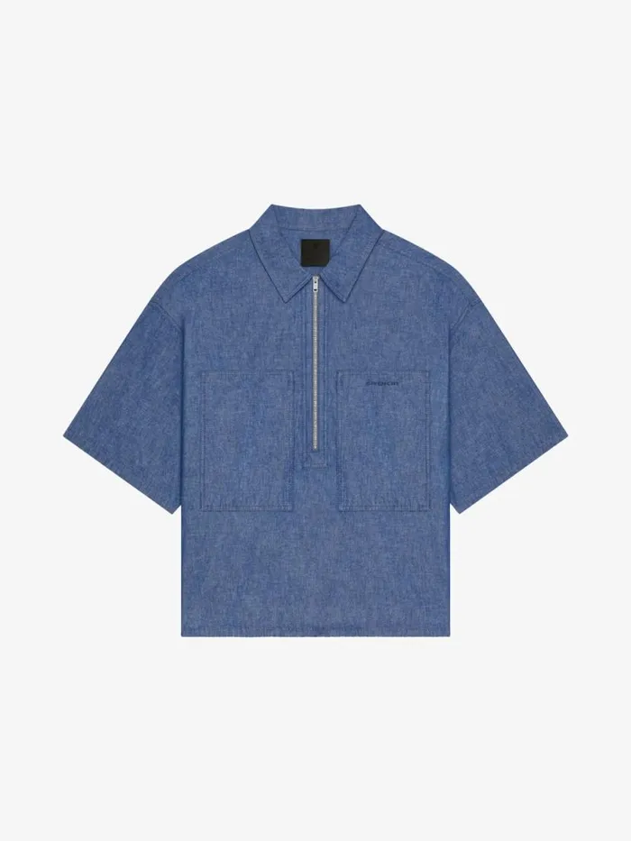 Men Shirts Givenchy Overshirt In Denim Chambray Light Blue