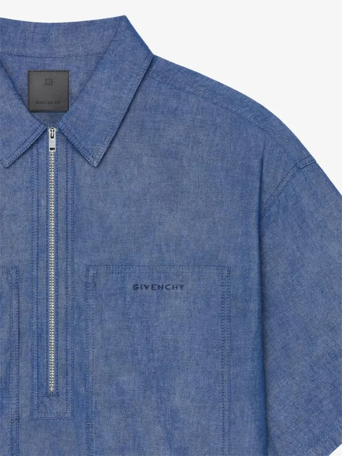 Men Shirts Givenchy Overshirt In Denim Chambray Light Blue