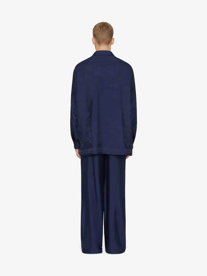 Men Shirts Givenchy Shirt In Floral Jacquard Navy