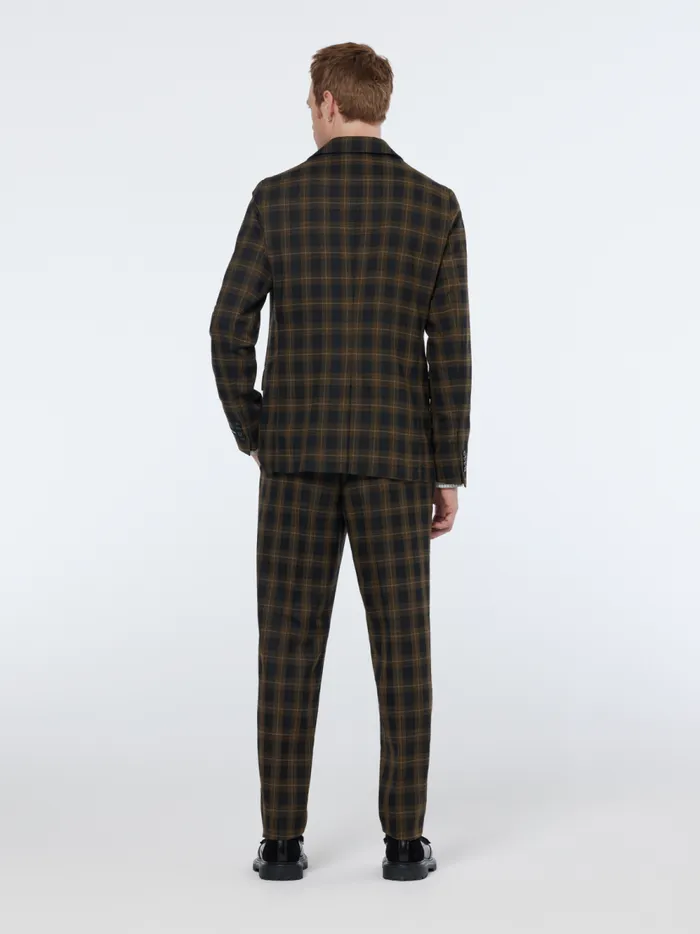 Men Singlebreasted Yarndyed Check Regular Fit Blazer Golden Brown Check Scotch and Soda Blazers and Waistcoats