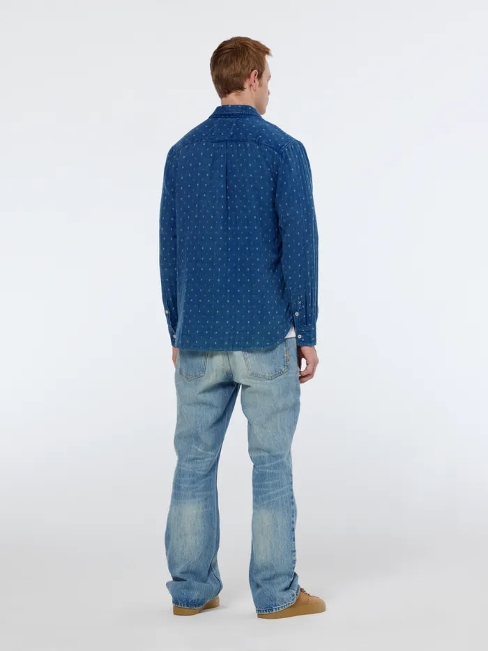 Men Special Denim Weave With Wash Effects Shirt Washed Indigo Scotch and Soda Shirts