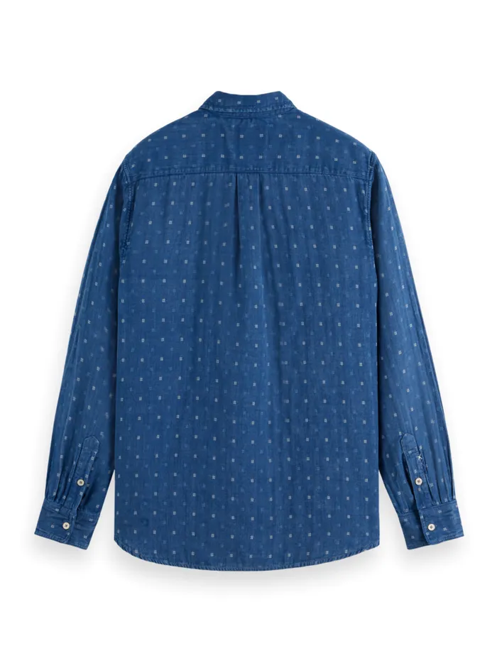 Men Special Denim Weave With Wash Effects Shirt Washed Indigo Scotch and Soda Shirts