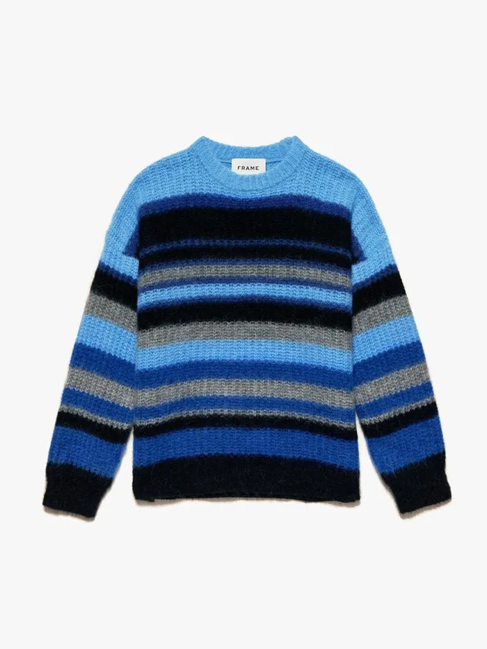 Men Sweaters and Hoodies FRAME Alpaca Sweater 8212 Sky Blue Multi