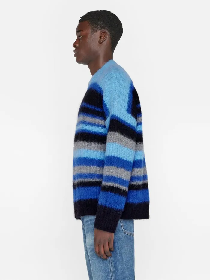 Men Sweaters and Hoodies FRAME Alpaca Sweater 8212 Sky Blue Multi
