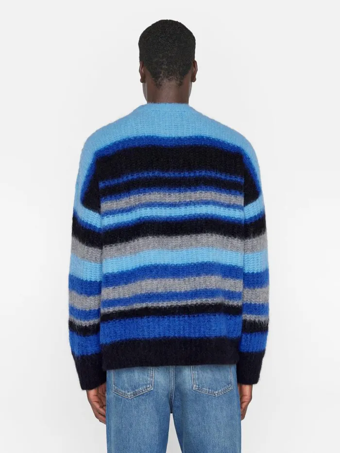 Men Sweaters and Hoodies FRAME Alpaca Sweater 8212 Sky Blue Multi