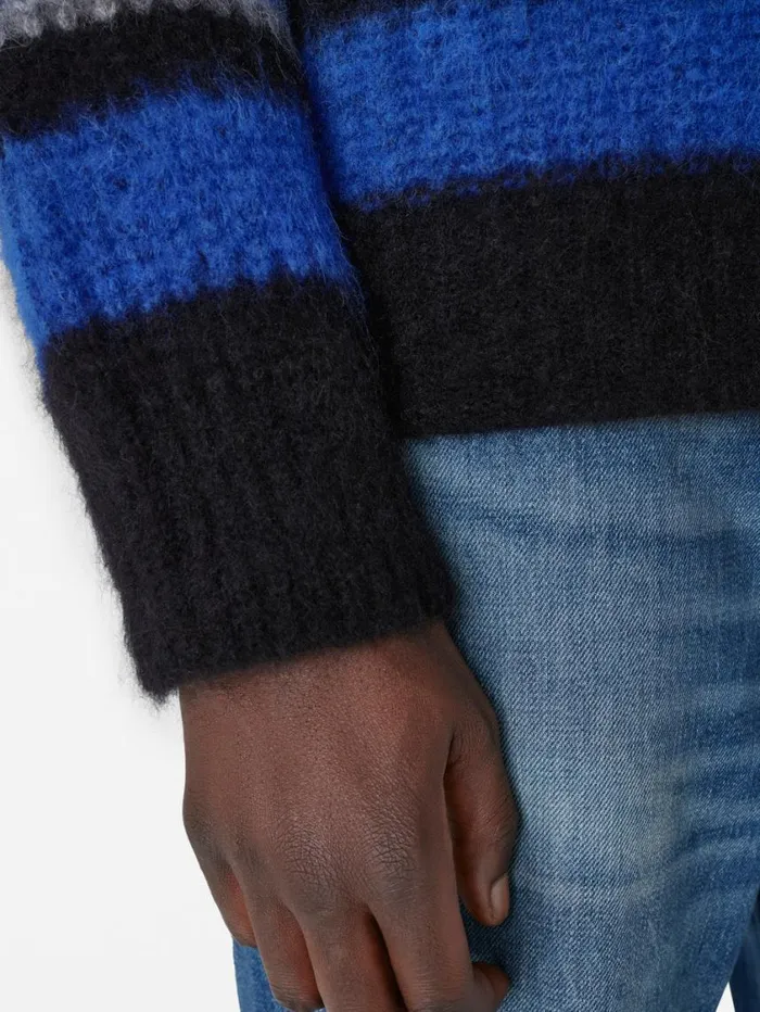 Men Sweaters and Hoodies FRAME Alpaca Sweater 8212 Sky Blue Multi